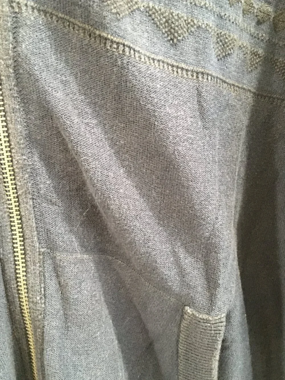 LOTUS Grey Label LUCKY BRAND Blue Black Embroidery Knit Hooded Full Zip Jacket